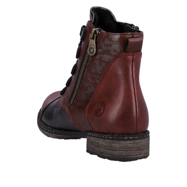 Remonte Synthetic Material Women's mid height boots| D4391 Mid-height Boots - Red Combination | Free Delivery