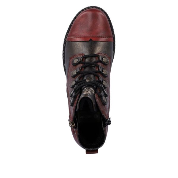 Remonte Synthetic Material Women's mid height boots| D4391 Mid-height Boots - Red Combination | Free Delivery
