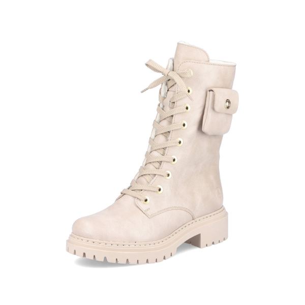 Rieker Synthetic leather Women's Mid height boots| 72622 Mid-height Boots - Beige | Free Delivery