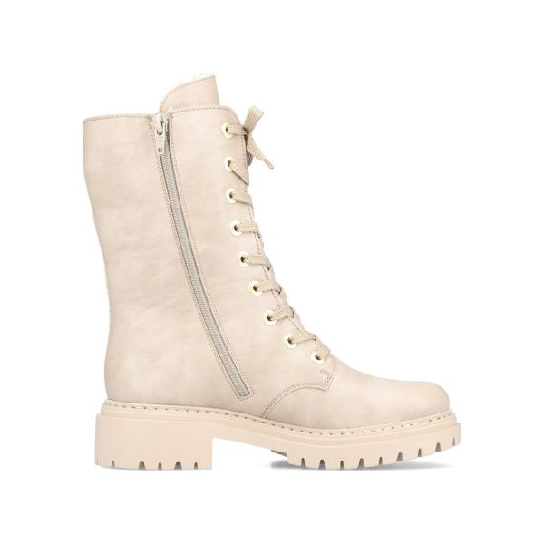 Rieker Synthetic leather Women's Mid height boots| 72622 Mid-height Boots - Beige | Free Delivery