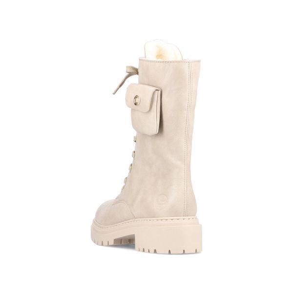 Rieker Synthetic leather Women's Mid height boots| 72622 Mid-height Boots - Beige | Free Delivery