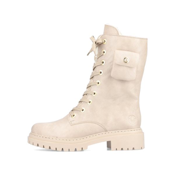 Rieker Synthetic leather Women's Mid height boots| 72622 Mid-height Boots - Beige | Free Delivery