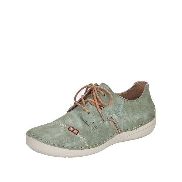 Rieker Women's shoes | Style 52528 Casual Lace-up - Green | Free Delivery