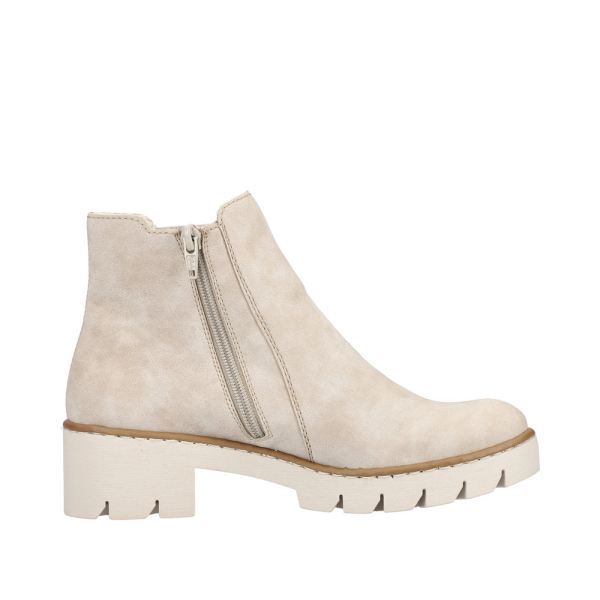 Rieker Synthetic Material Women's short boots| X5772 Ankle Boots - Beige | Free Delivery