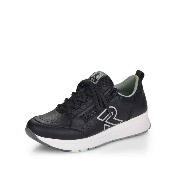 Rieker EVOLUTION Women's shoes | Style 40802 Athletic Lace-up with zip - Black | Free Delivery