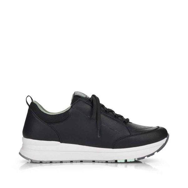 Rieker EVOLUTION Women's shoes | Style 40802 Athletic Lace-up with zip - Black | Free Delivery