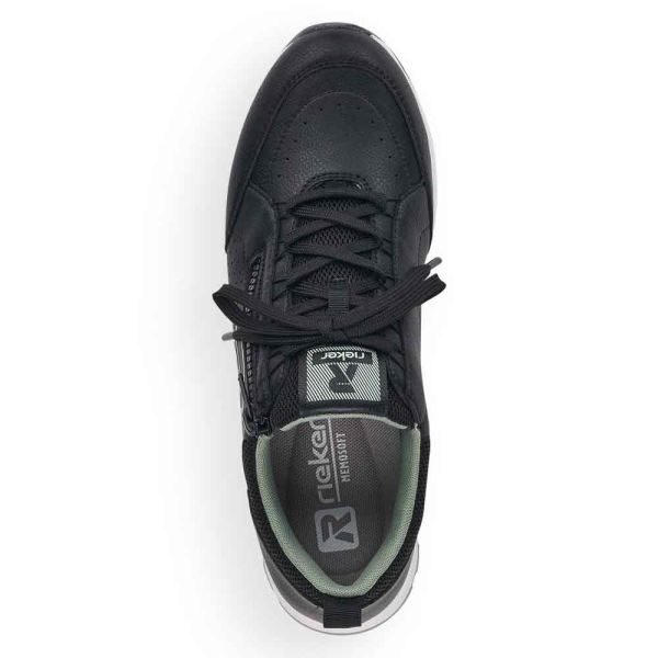 Rieker EVOLUTION Women's shoes | Style 40802 Athletic Lace-up with zip - Black | Free Delivery