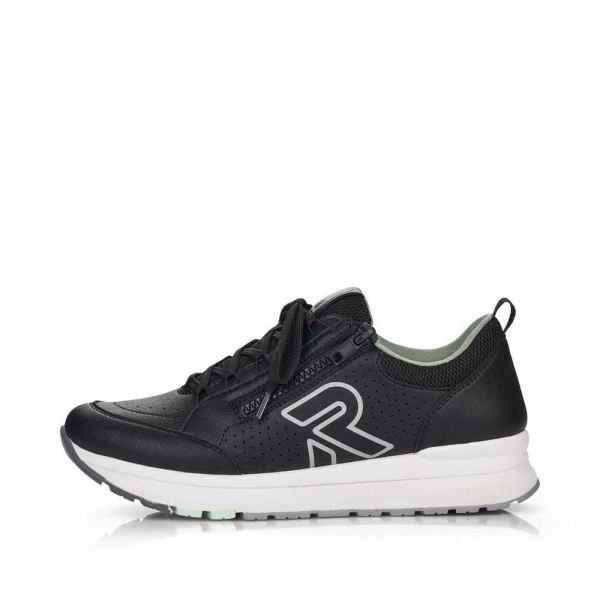 Rieker EVOLUTION Women's shoes | Style 40802 Athletic Lace-up with zip - Black | Free Delivery