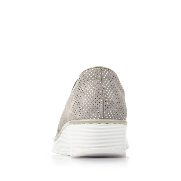 Rieker Women's shoes | Style 537W4 Casual Slip-on - Grey Combination | Free Delivery
