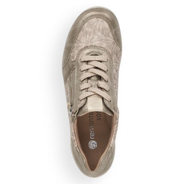 Remonte Women's shoes | Style R7637 Casual Lace-up with zip - Metallic | Free Delivery