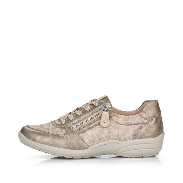 Remonte Women's shoes | Style R7637 Casual Lace-up with zip - Metallic | Free Delivery