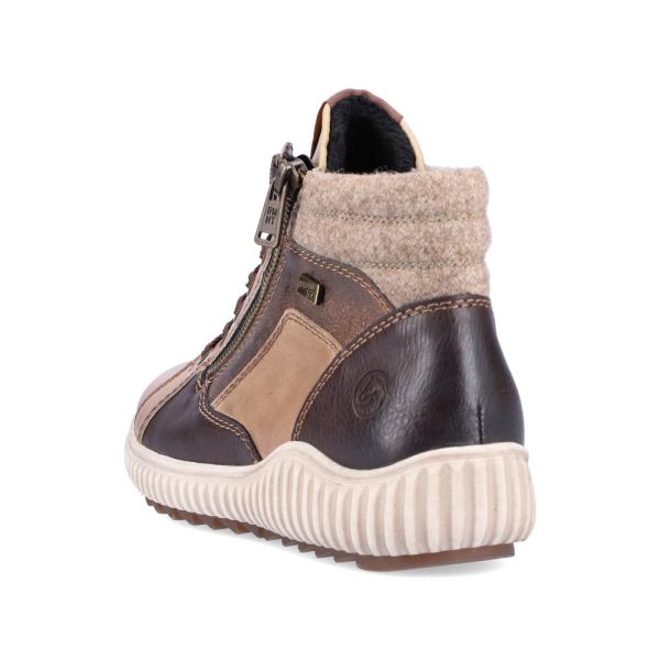 Remonte Leather Women's mid height boots| R8271 Ankle Boots - Brown Combination | Free Delivery