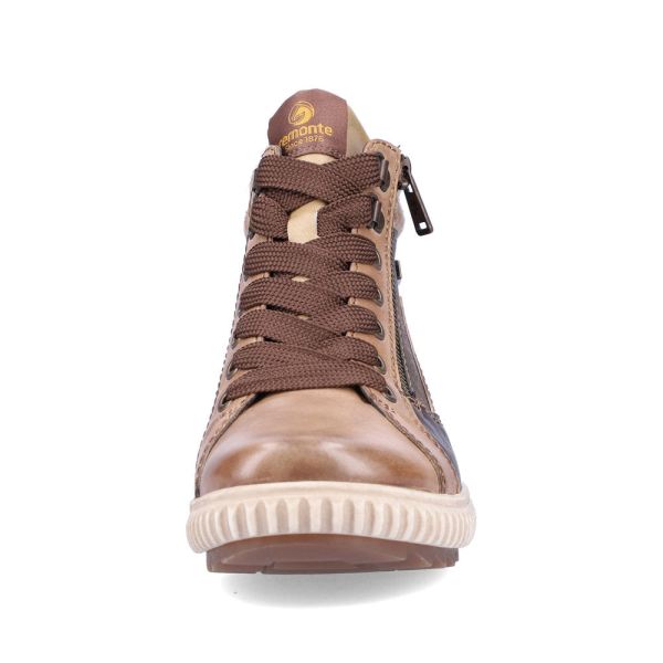 Remonte Leather Women's mid height boots| R8271 Ankle Boots - Brown Combination | Free Delivery