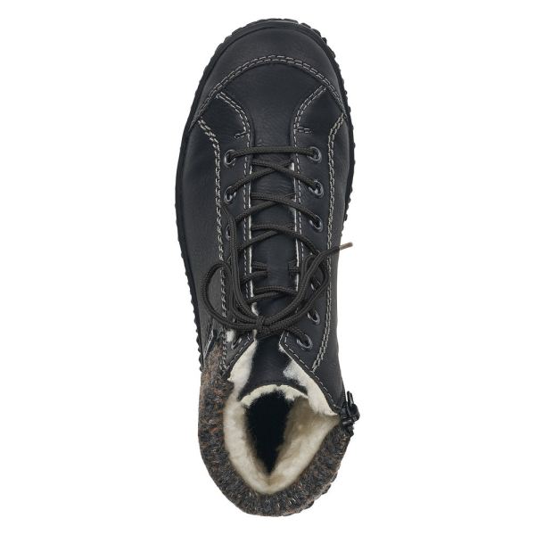 Rieker Synthetic Material Women's short boots| Z4243-01 Ankle Boots - Black Combination | Free Delivery