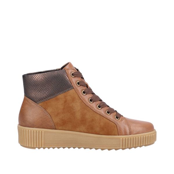 Remonte Synthetic Material Women's mid height boots| R7997 Mid-height Boots - Brown Combination | Free Delivery