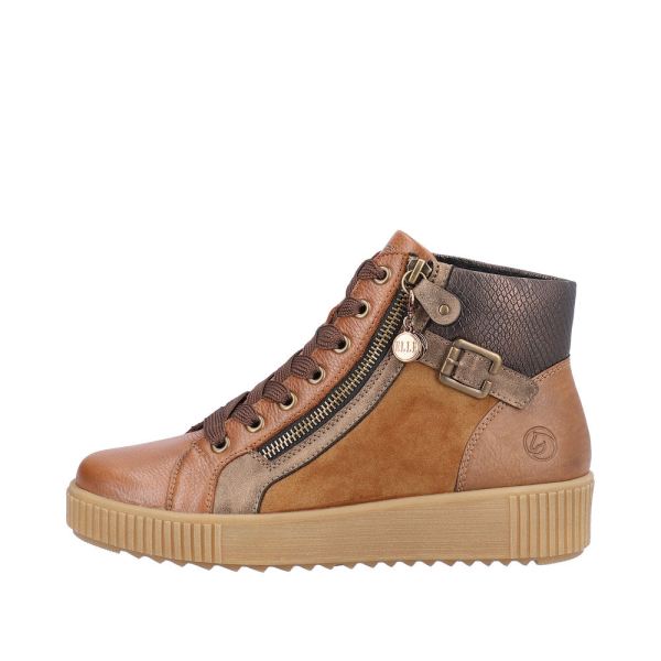 Remonte Synthetic Material Women's mid height boots| R7997 Mid-height Boots - Brown Combination | Free Delivery