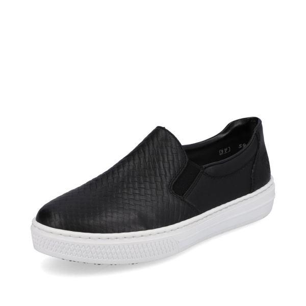 Rieker Women's shoes | Style L5967 Casual Slip-on - Black | Free Delivery