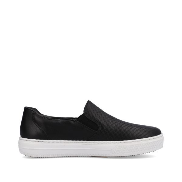 Rieker Women's shoes | Style L5967 Casual Slip-on - Black | Free Delivery