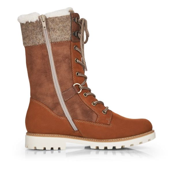 Remonte Suede leather Women's mid height boots| D8474-22 Mid-height Boots - Brown Combination | Free Delivery