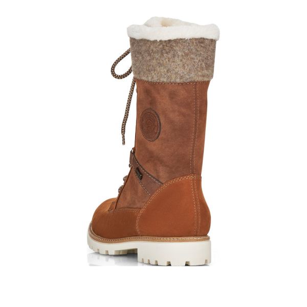 Remonte Suede leather Women's mid height boots| D8474-22 Mid-height Boots - Brown Combination | Free Delivery