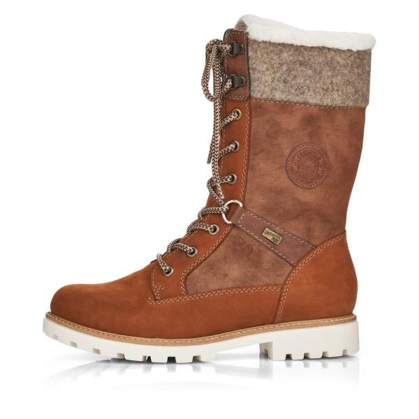 Remonte Suede leather Women's mid height boots| D8474-22 Mid-height Boots - Brown Combination | Free Delivery
