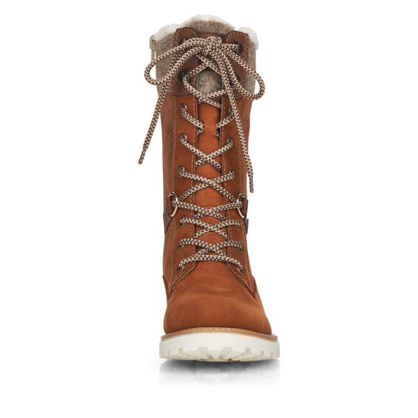 Remonte Suede leather Women's mid height boots| D8474-22 Mid-height Boots - Brown Combination | Free Delivery