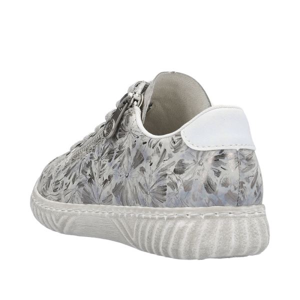Rieker Women's shoes | Style N0900 Athletic Lace-up with zip - Silver\/Platinum | Free Delivery