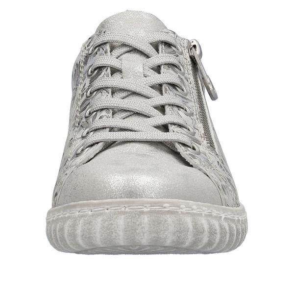 Rieker Women's shoes | Style N0900 Athletic Lace-up with zip - Silver\/Platinum | Free Delivery