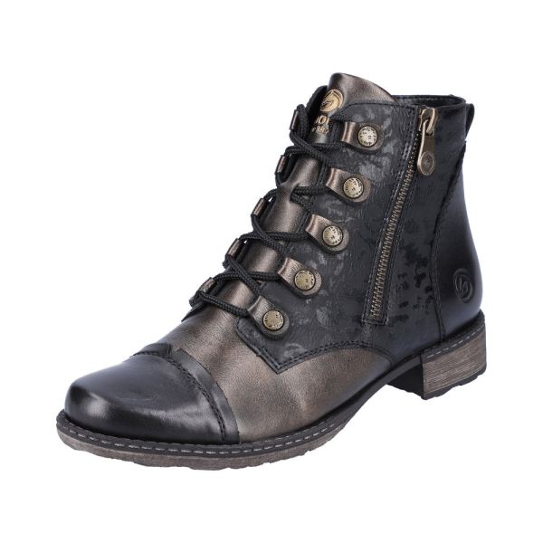 Remonte Synthetic Material Women's mid height boots| D4391 Mid-height Boots - Black Combination | Free Delivery