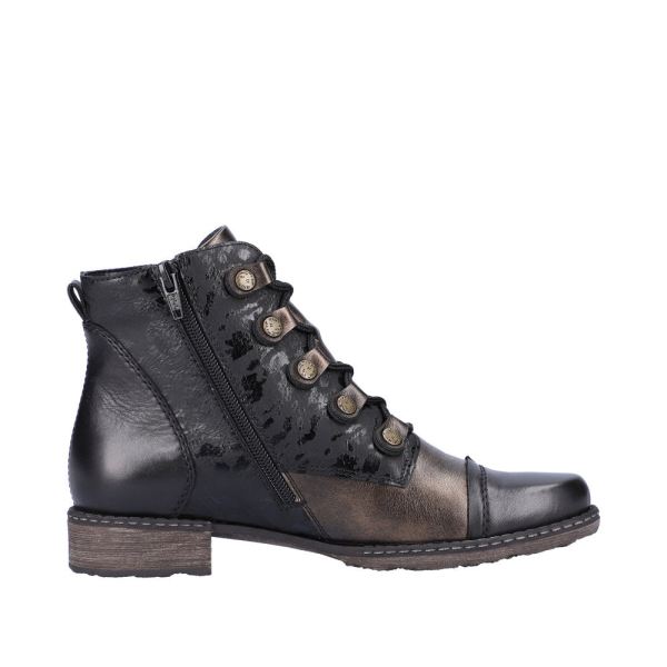 Remonte Synthetic Material Women's mid height boots| D4391 Mid-height Boots - Black Combination | Free Delivery