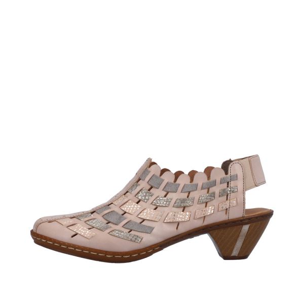 Rieker Women's shoes | Style 46778 Dress Sling-back - Beige Combination | Free Delivery