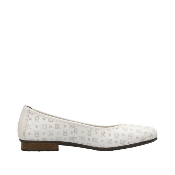 Rieker Women's shoes | Style 51994 Dress Ballerina - White | Free Delivery