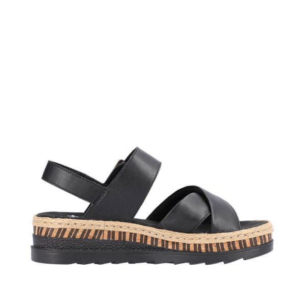Rieker Women's sandals | Style V7951 Casual Sandal - Black | Free Delivery