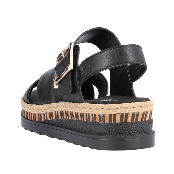 Rieker Women's sandals | Style V7951 Casual Sandal - Black | Free Delivery