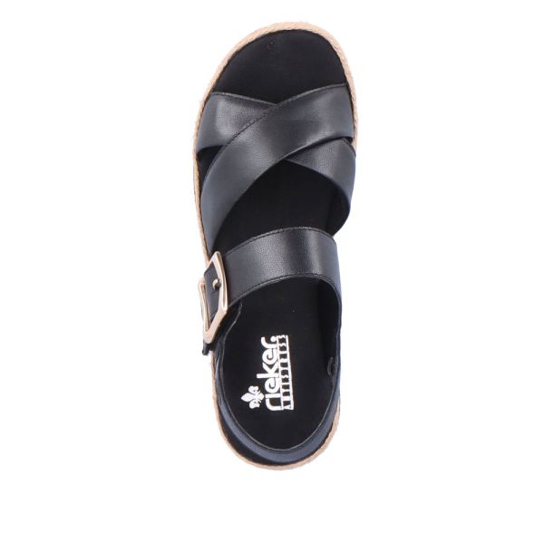Rieker Women's sandals | Style V7951 Casual Sandal - Black | Free Delivery