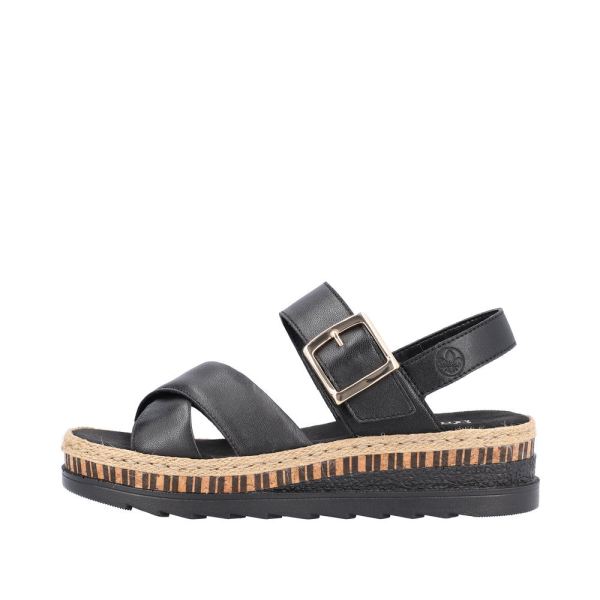 Rieker Women's sandals | Style V7951 Casual Sandal - Black | Free Delivery