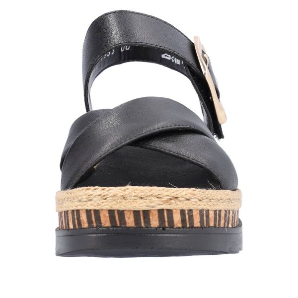 Rieker Women's sandals | Style V7951 Casual Sandal - Black | Free Delivery