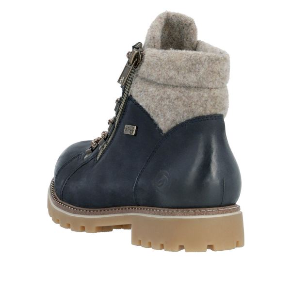 Remonte Suede Leather Women's Mid Height Boots| D7478 Mid-height Boots - Blue Combination | Free Delivery
