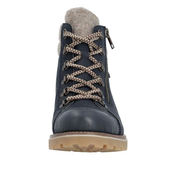 Remonte Suede Leather Women's Mid Height Boots| D7478 Mid-height Boots - Blue Combination | Free Delivery