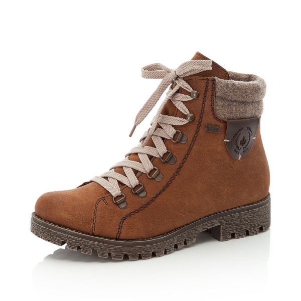 Rieker Synthetic leather Women's Short Boots| 785F8 Ankle Boots - Brown | Free Delivery