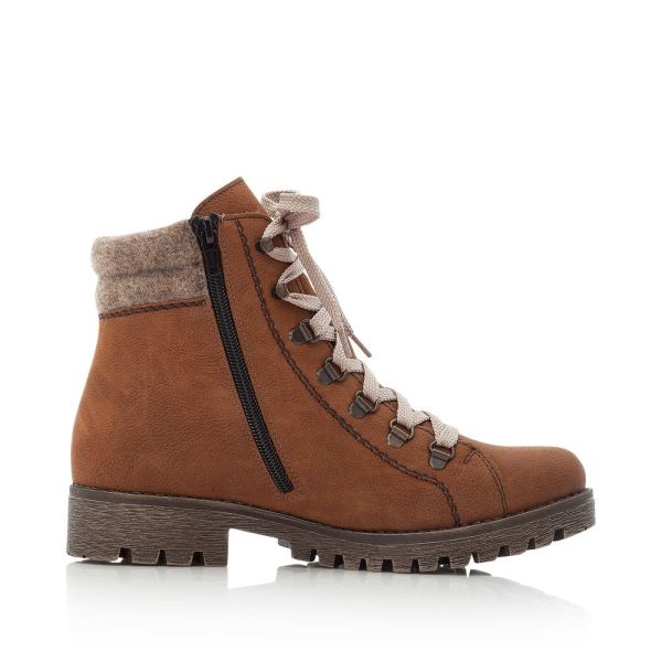Rieker Synthetic leather Women's Short Boots| 785F8 Ankle Boots - Brown | Free Delivery