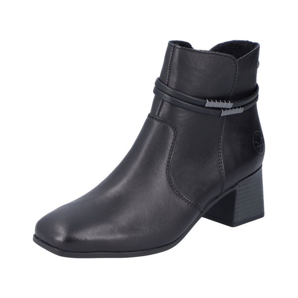 Rieker Leather Women's short boots| 70973 Ankle Boots - Black | Free Delivery