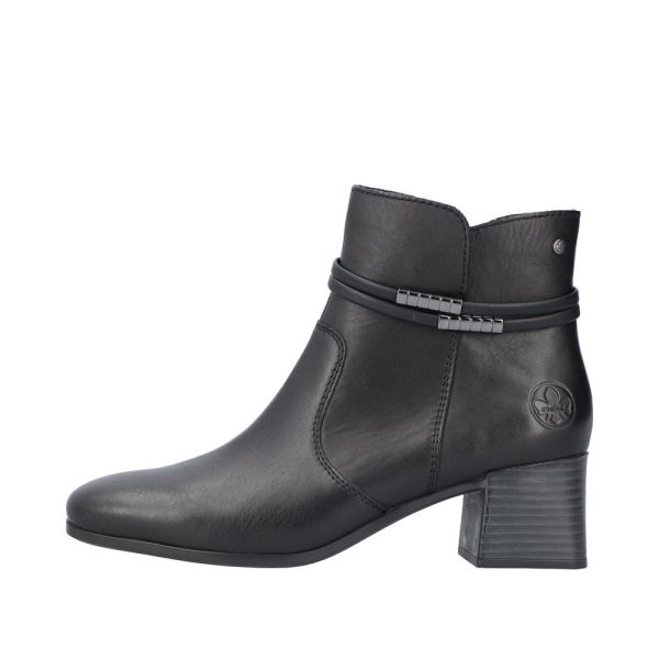Rieker Leather Women's short boots| 70973 Ankle Boots - Black | Free Delivery