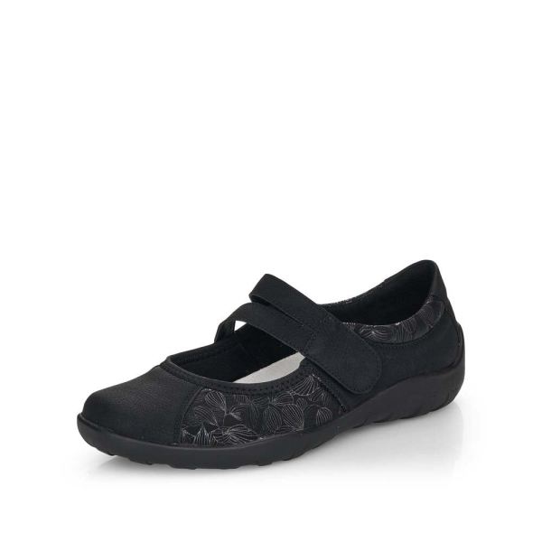 Remonte Women's shoes | Style R3510 Casual Ballerina with Strap - Black | Free Delivery