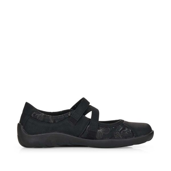 Remonte Women's shoes | Style R3510 Casual Ballerina with Strap - Black | Free Delivery