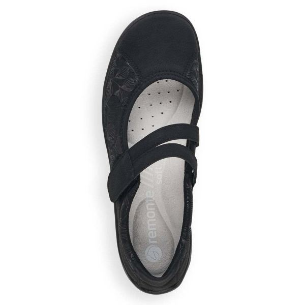 Remonte Women's shoes | Style R3510 Casual Ballerina with Strap - Black | Free Delivery