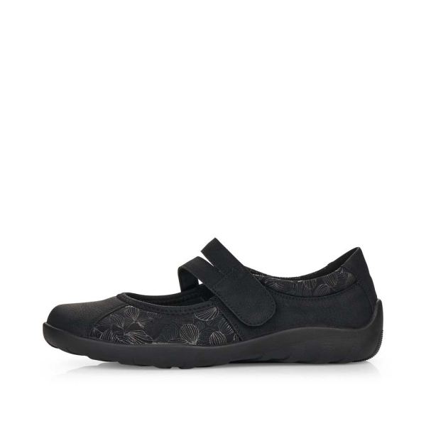 Remonte Women's shoes | Style R3510 Casual Ballerina with Strap - Black | Free Delivery