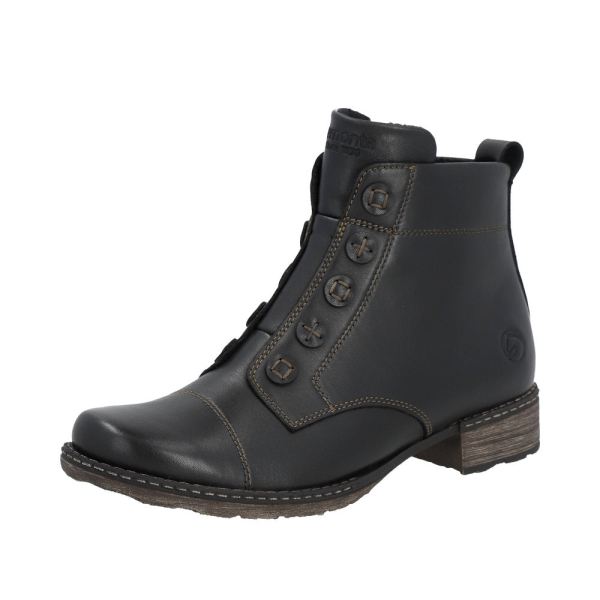 Remonte Leather Women's mid height boots| D4392 Mid-height Boots - Black | Free Delivery