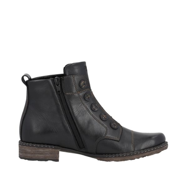 Remonte Leather Women's mid height boots| D4392 Mid-height Boots - Black | Free Delivery