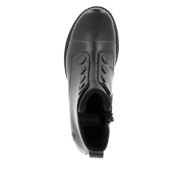 Remonte Leather Women's mid height boots| D4392 Mid-height Boots - Black | Free Delivery
